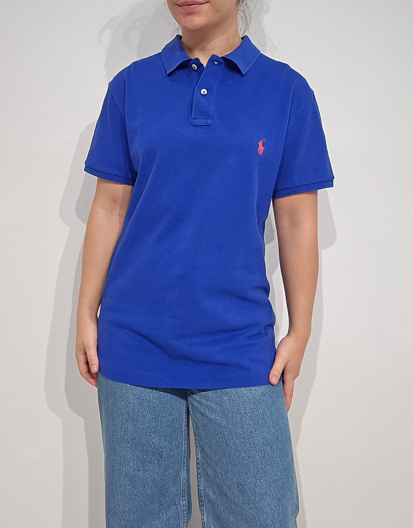 Polo classic fit en coton bleu - L