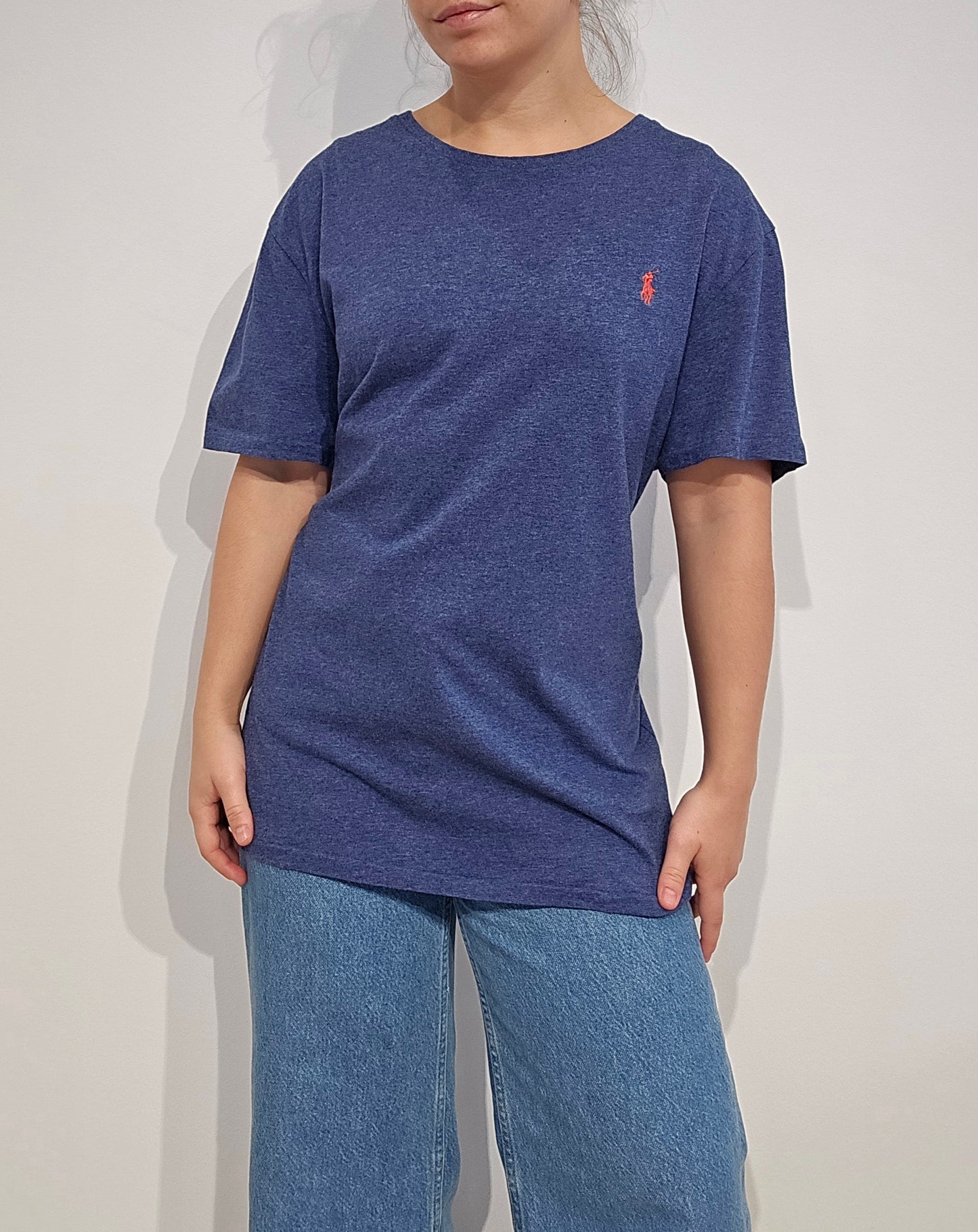 Tee-shirt custom silm fit en coton bleu - XL