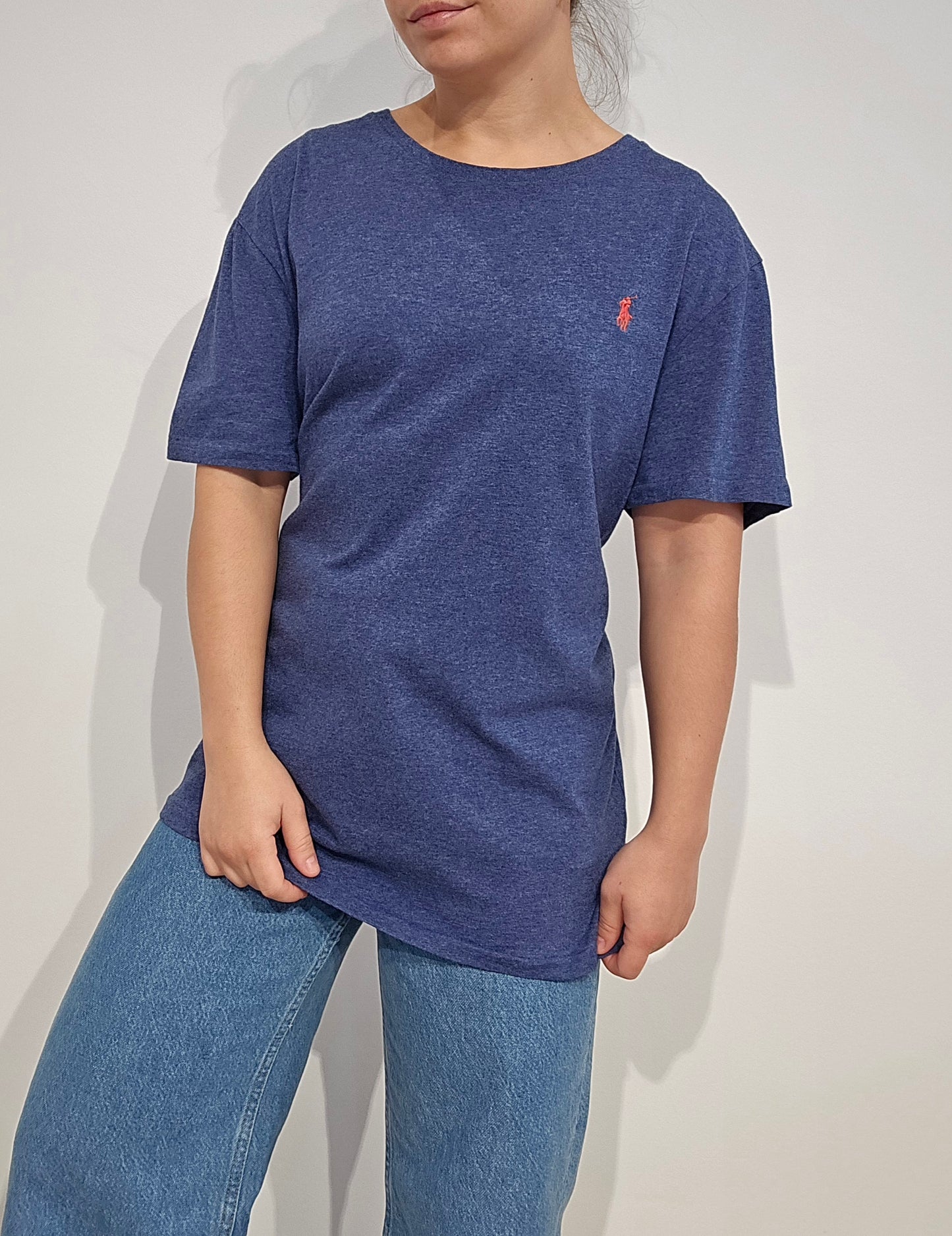 Tee-shirt custom silm fit en coton bleu - XL