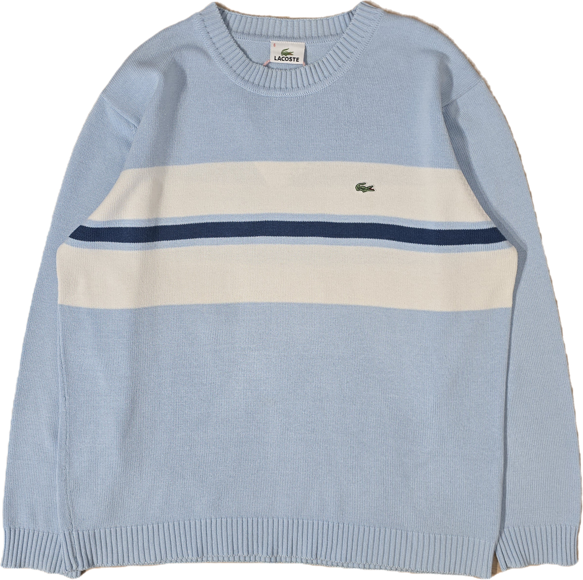Pull col rond bleu - L