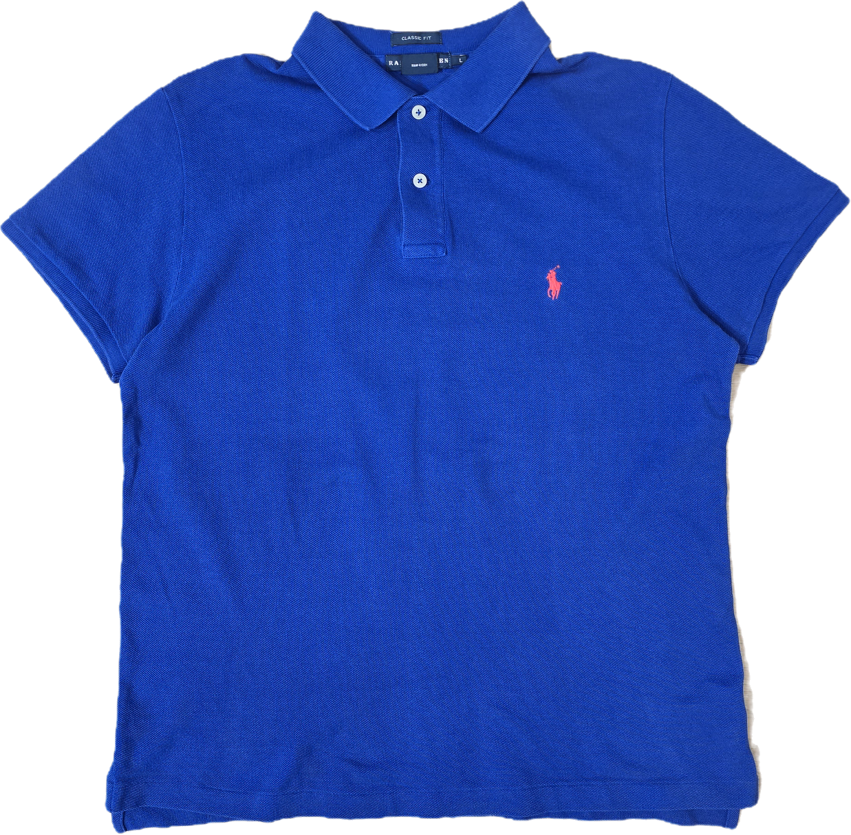 Polo classic fit en coton bleu - S/M
