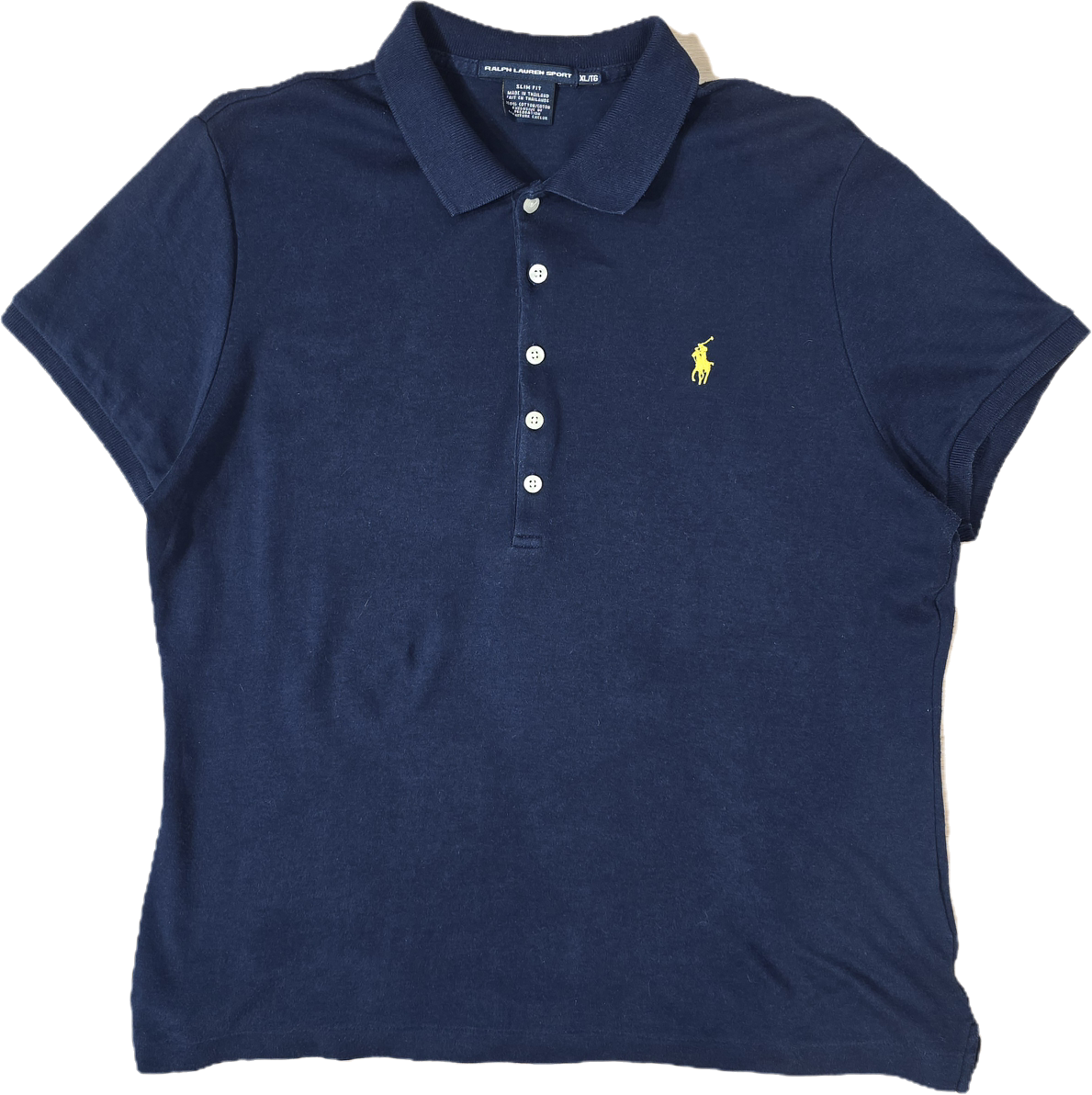 Polo silm fit en coton marine - S