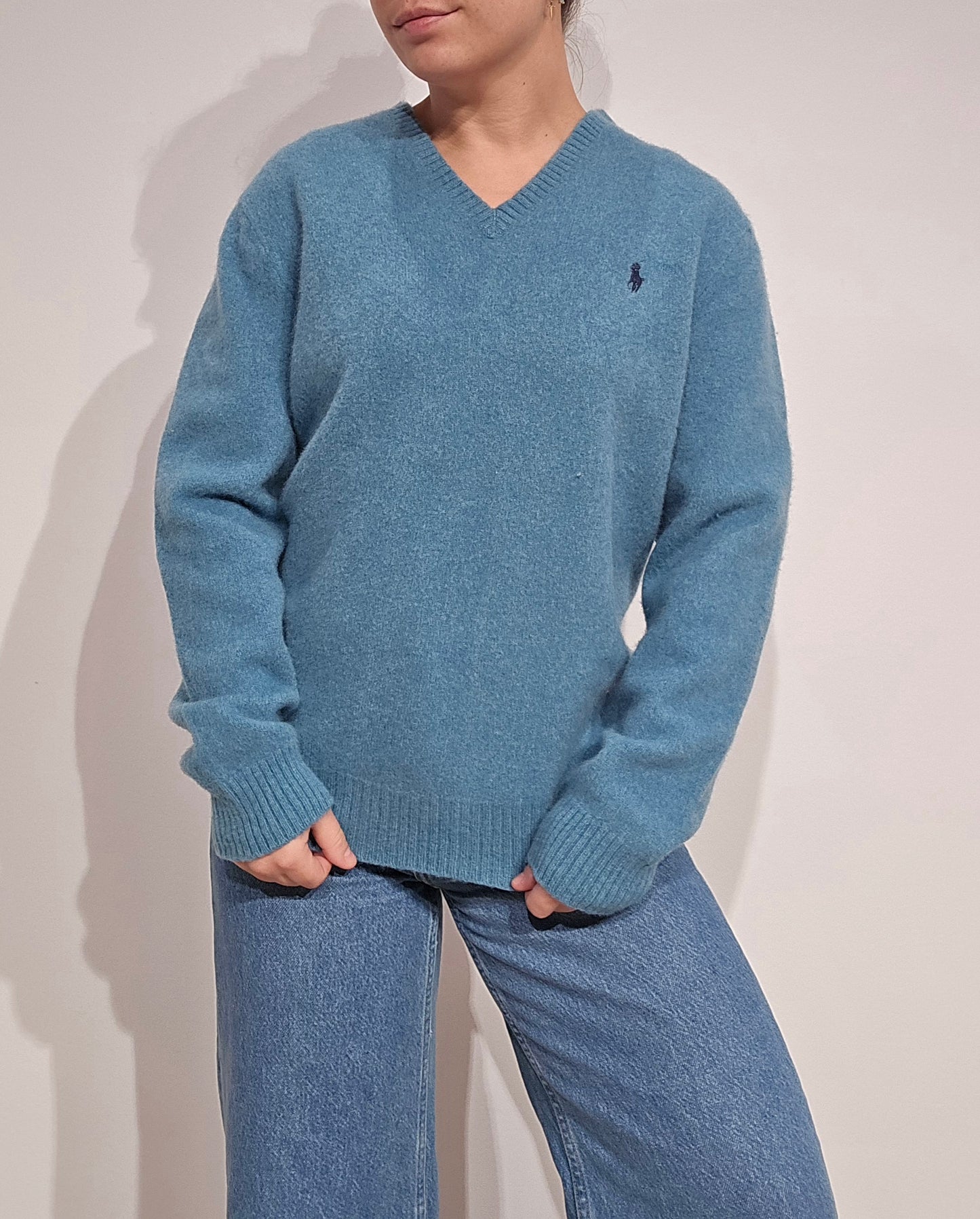 Pull en laine bleu - S/M