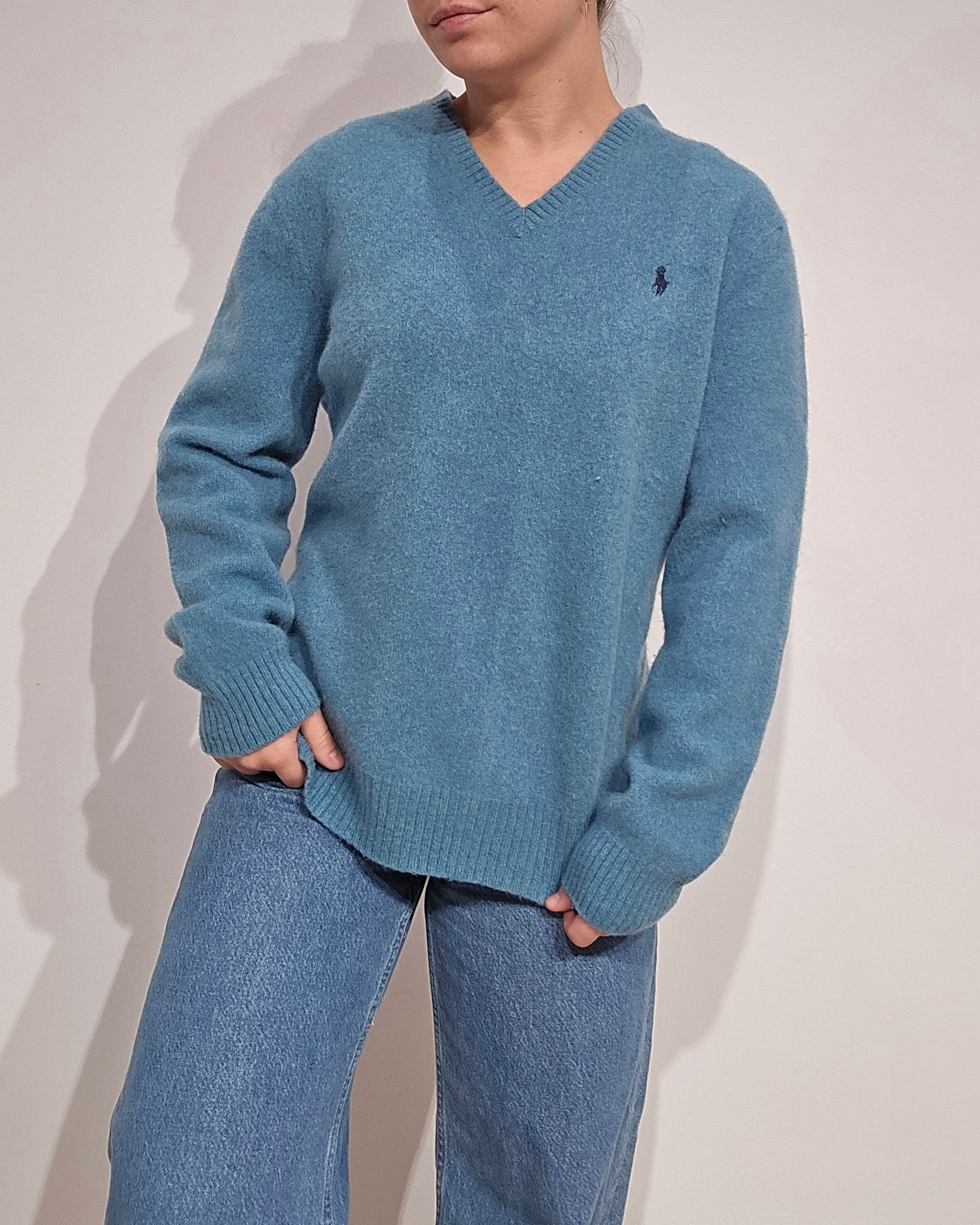 Pull en laine bleu - S/M