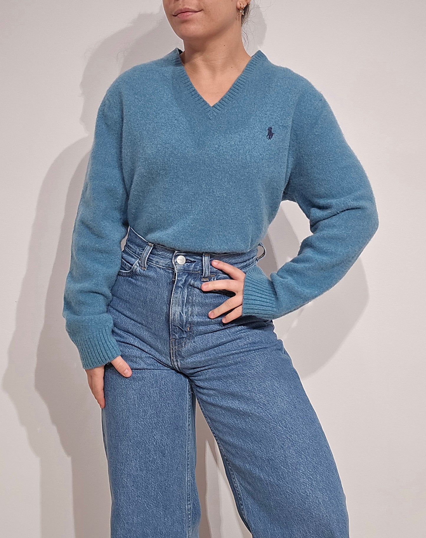 Pull en laine bleu - S/M