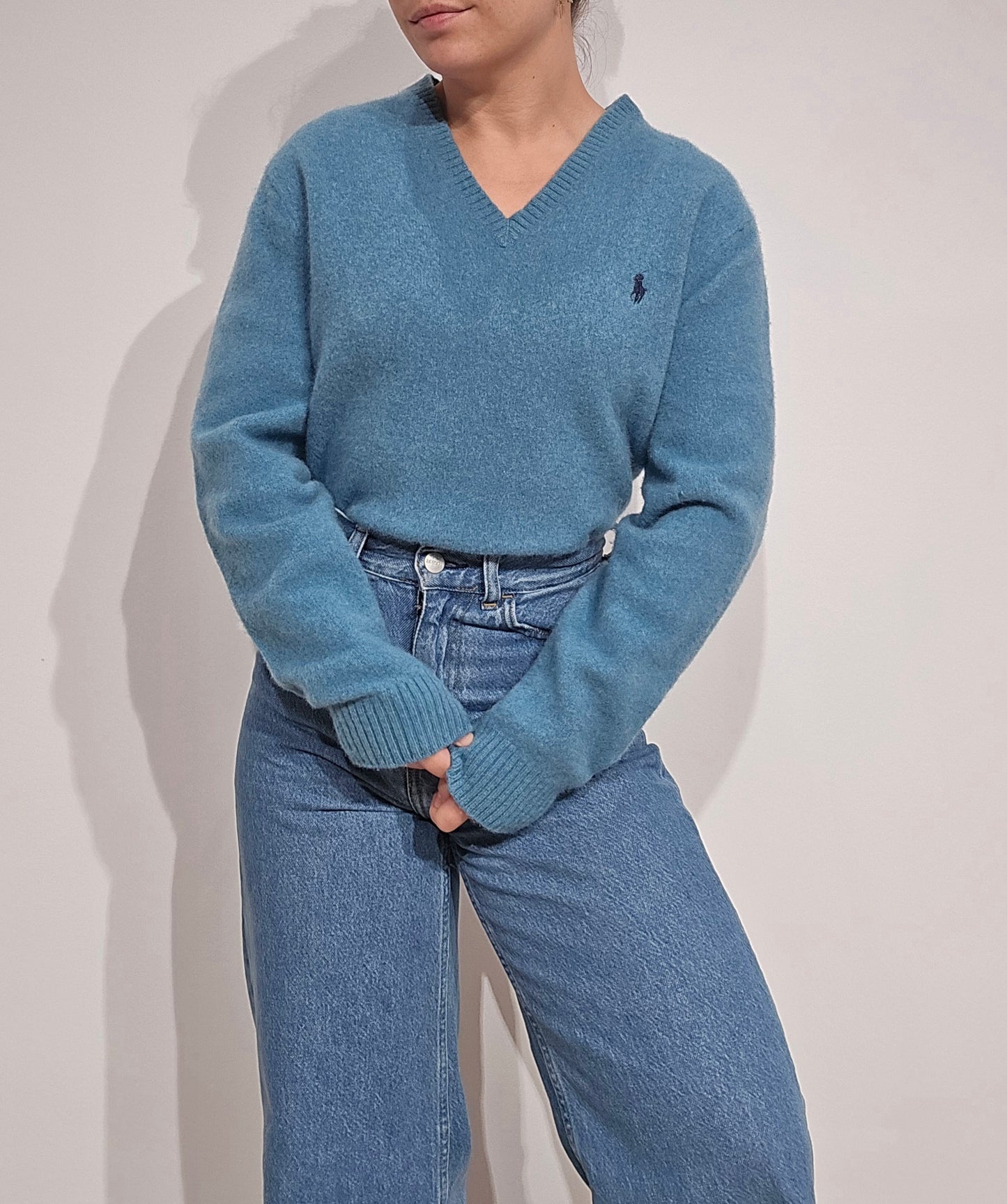 Pull en laine bleu - S/M