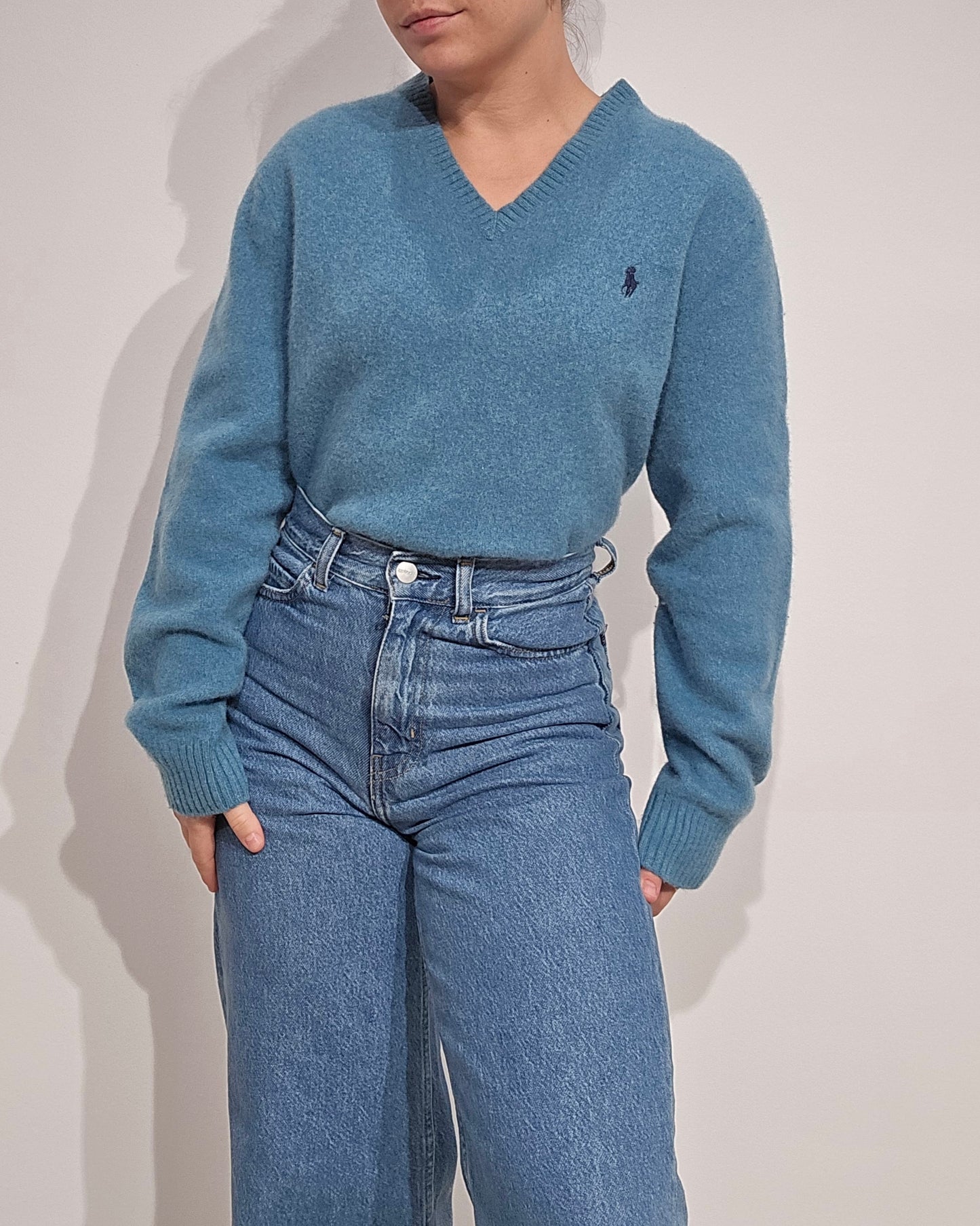 Pull en laine bleu - S/M