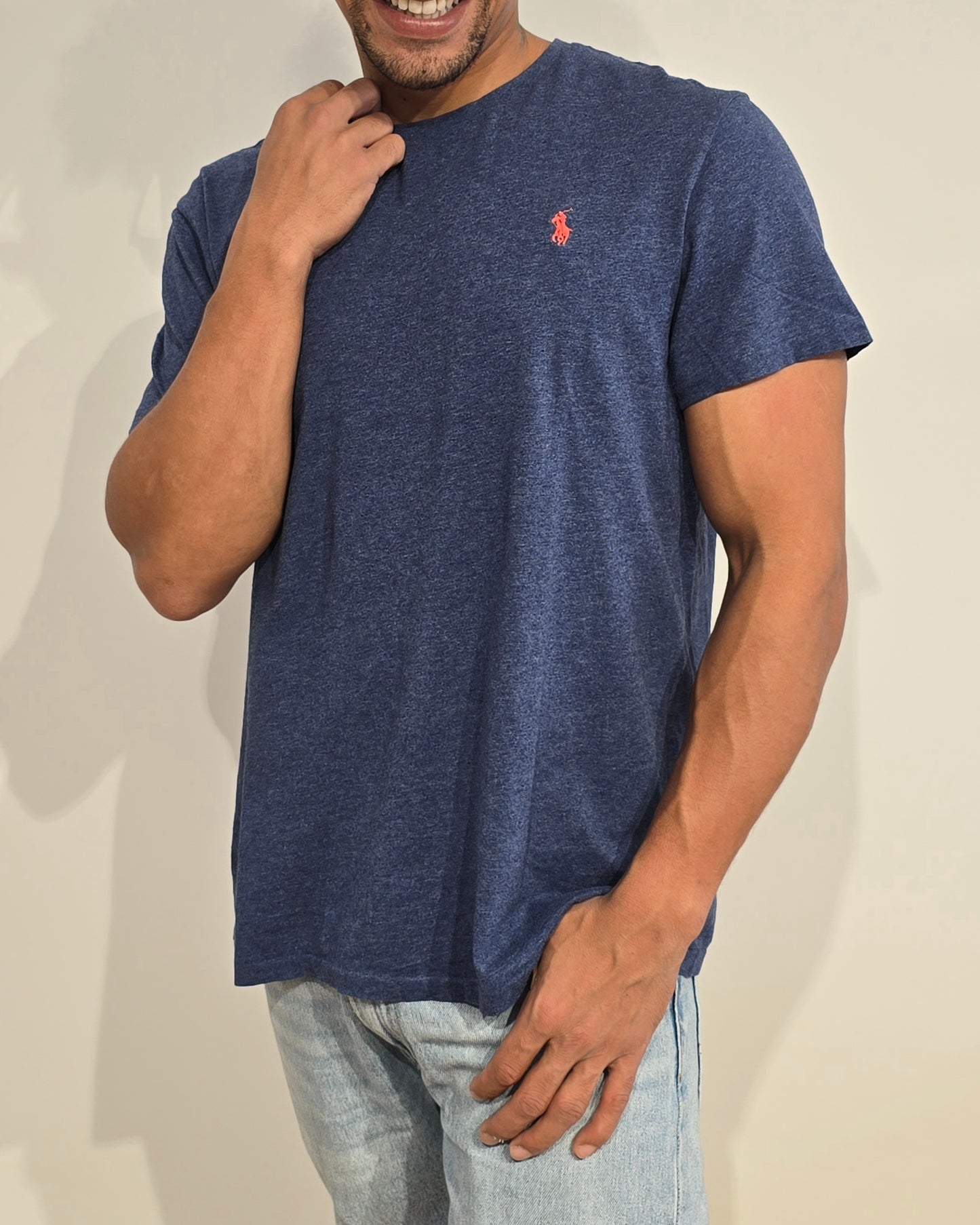 Tee-shirt custom silm fit en coton bleu - L