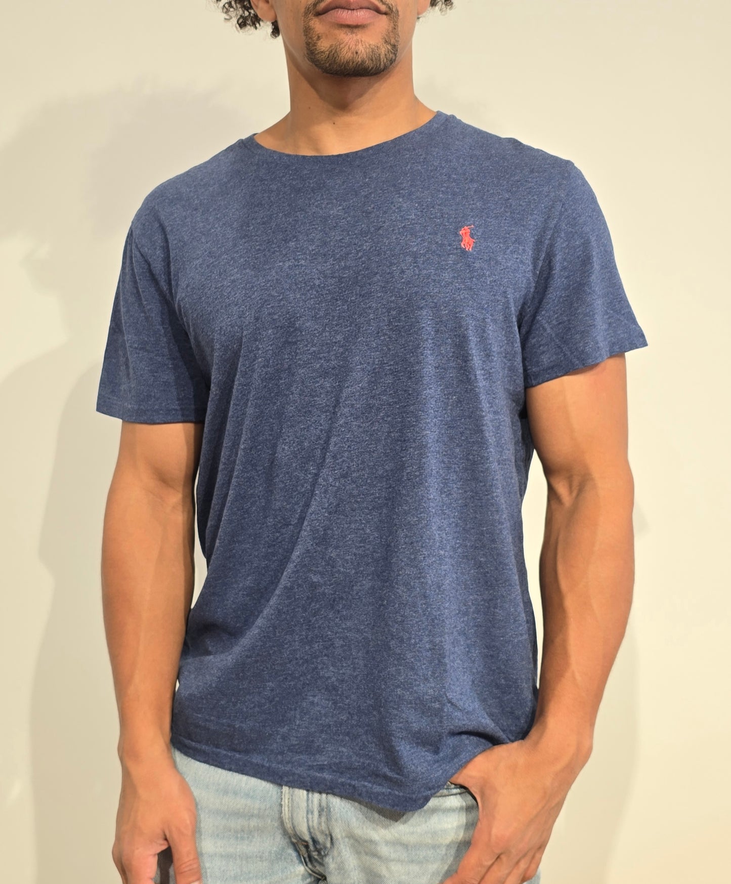 Tee-shirt custom silm fit en coton bleu - L