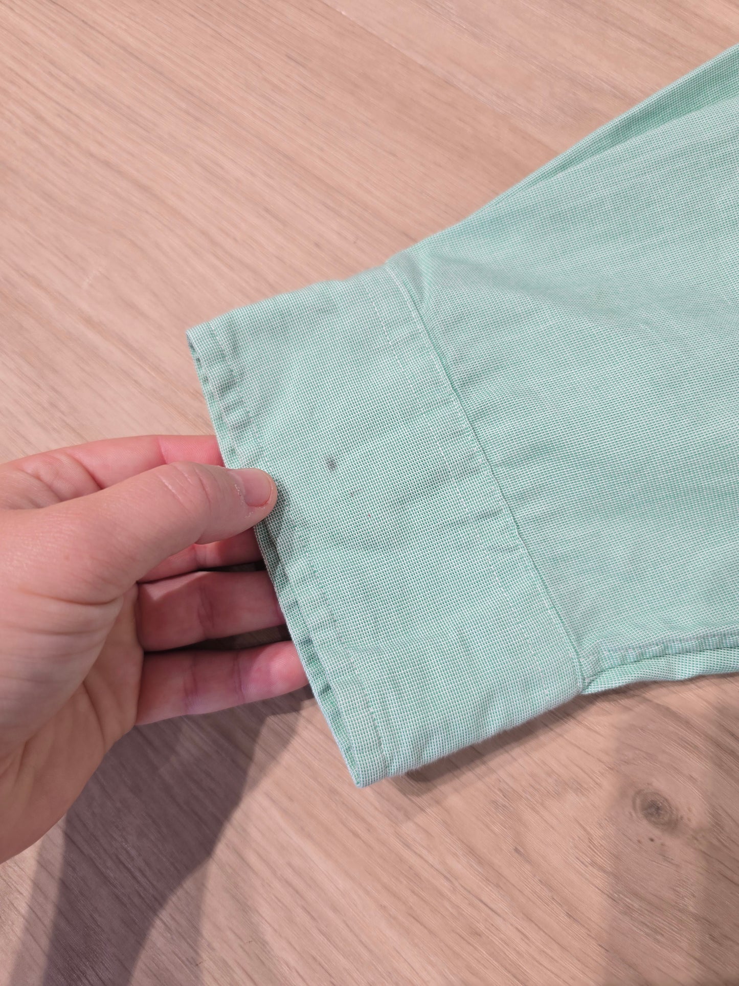 Chemise unie en coton vert - XL