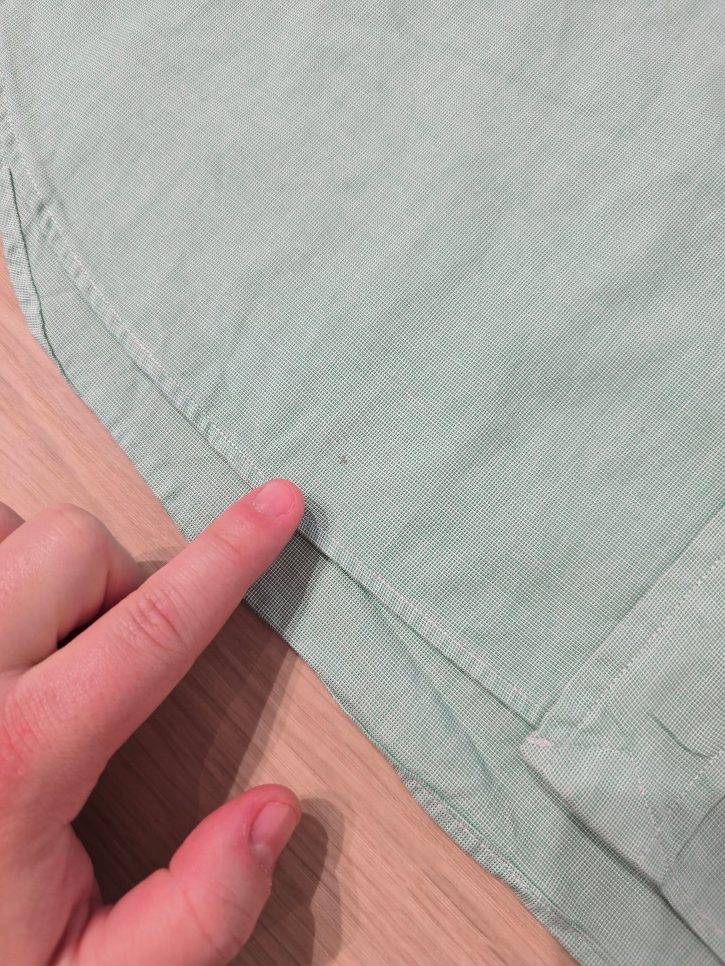 Chemise unie en coton vert - XL