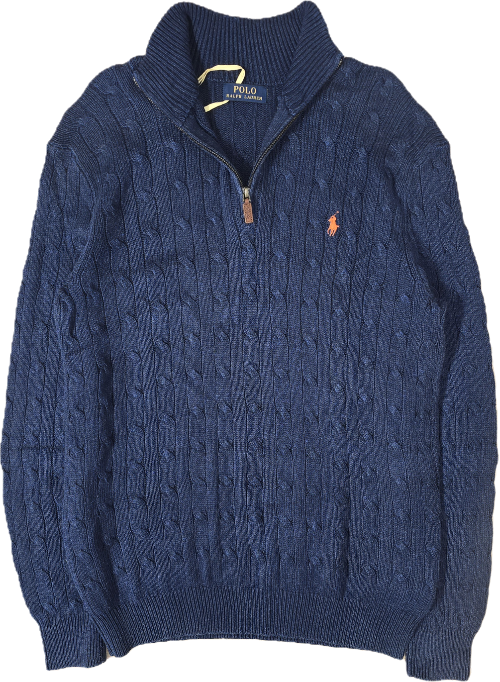 Pull camionneur en maille torsadée marine - XL