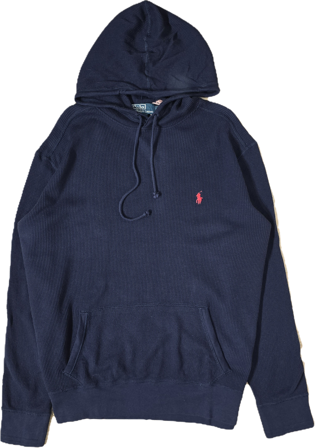 Pull à capuche léger en coton marine - XL