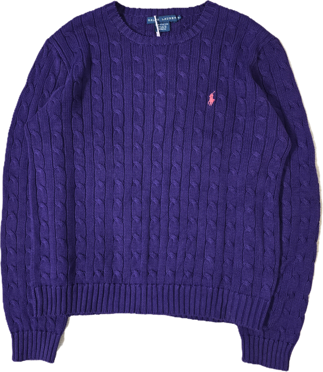 Pull en maille torsadée violet - L/XL
