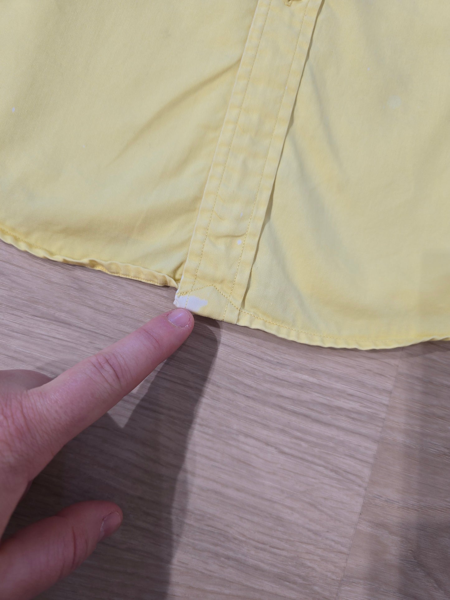 Chemise unie en coton jaune - XS