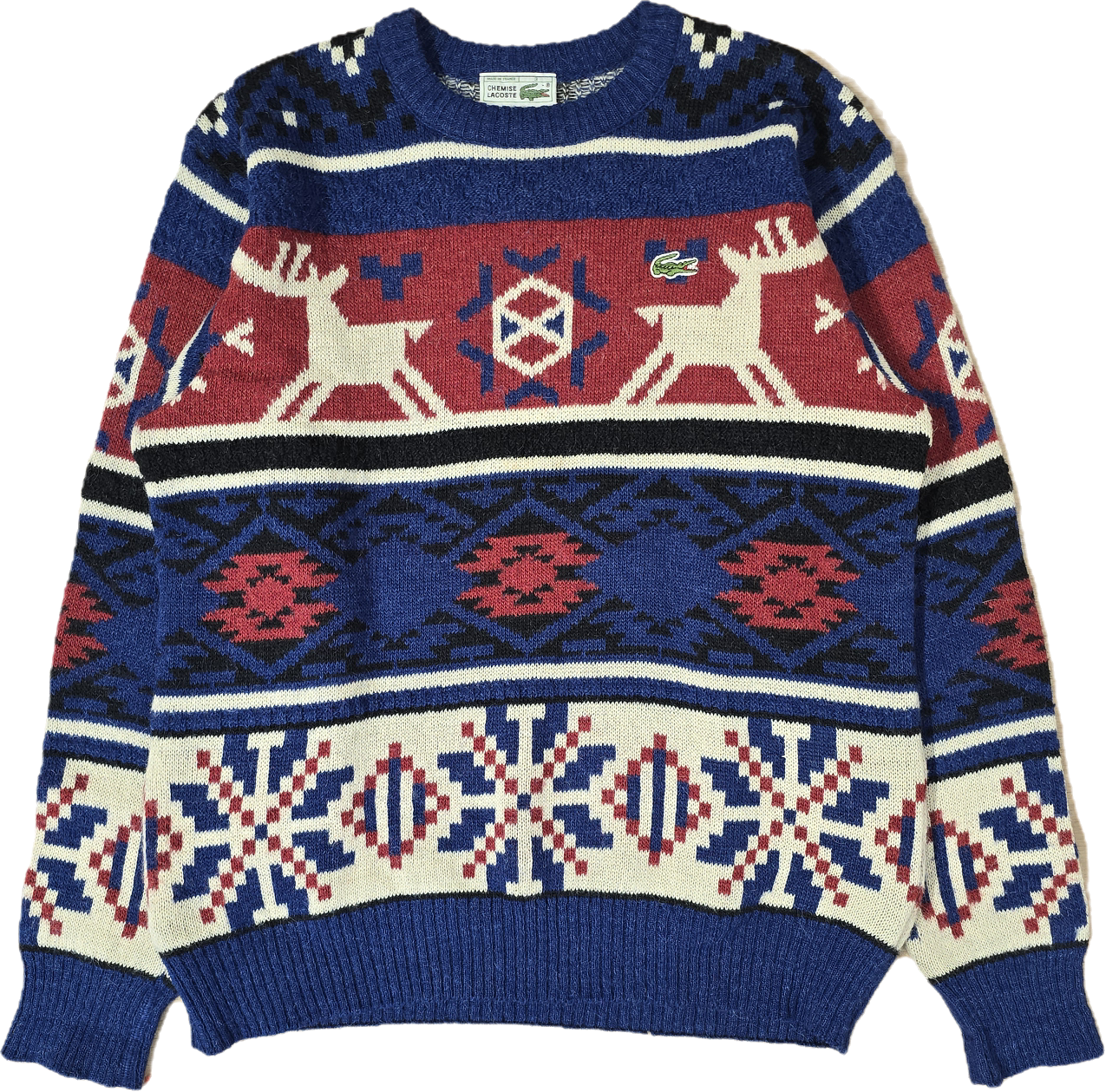 Pull collector à motifs des années 80' fabriqué en France - M