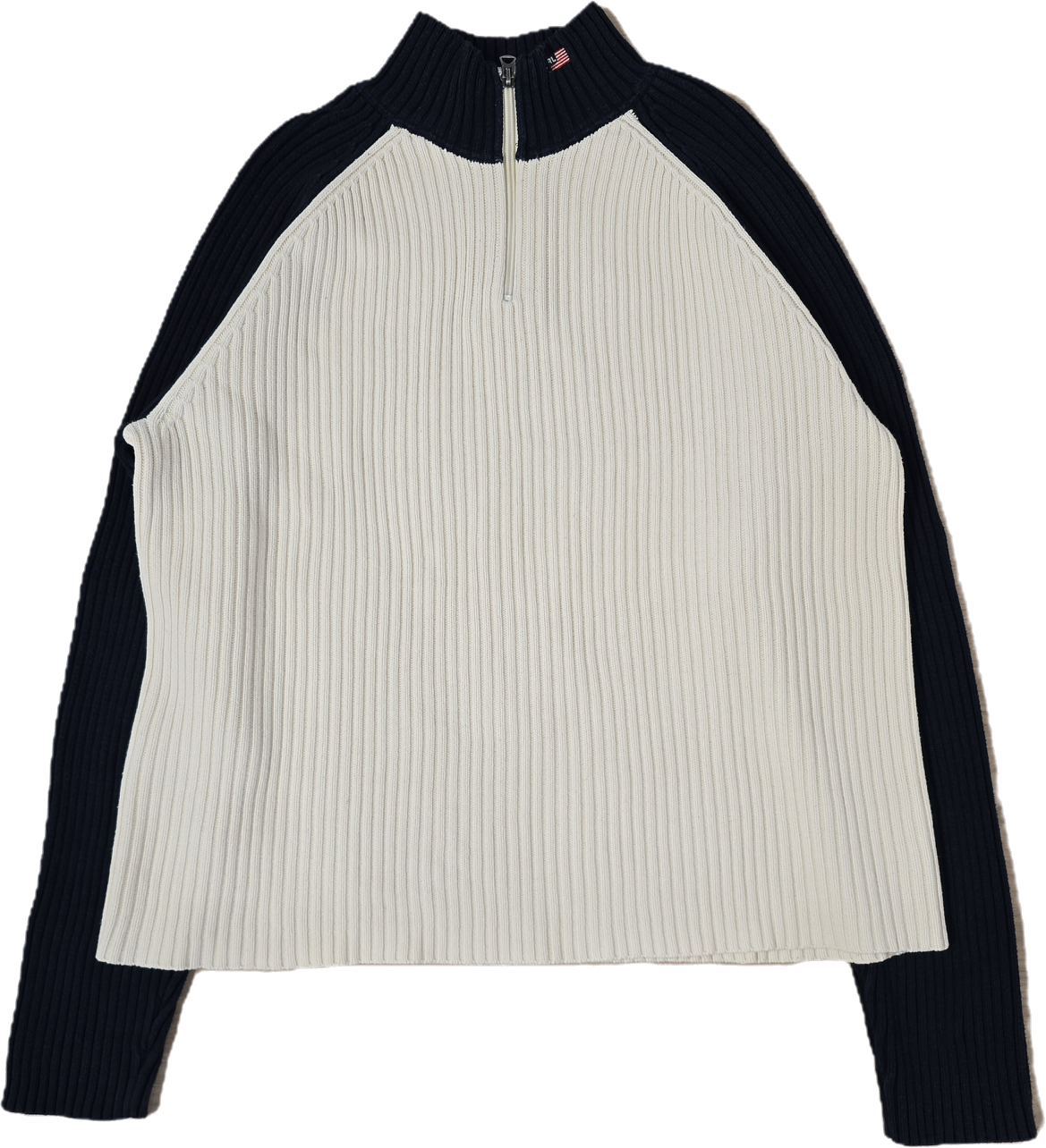 Pull camionneur des années 90' bleu marine et crème - XL