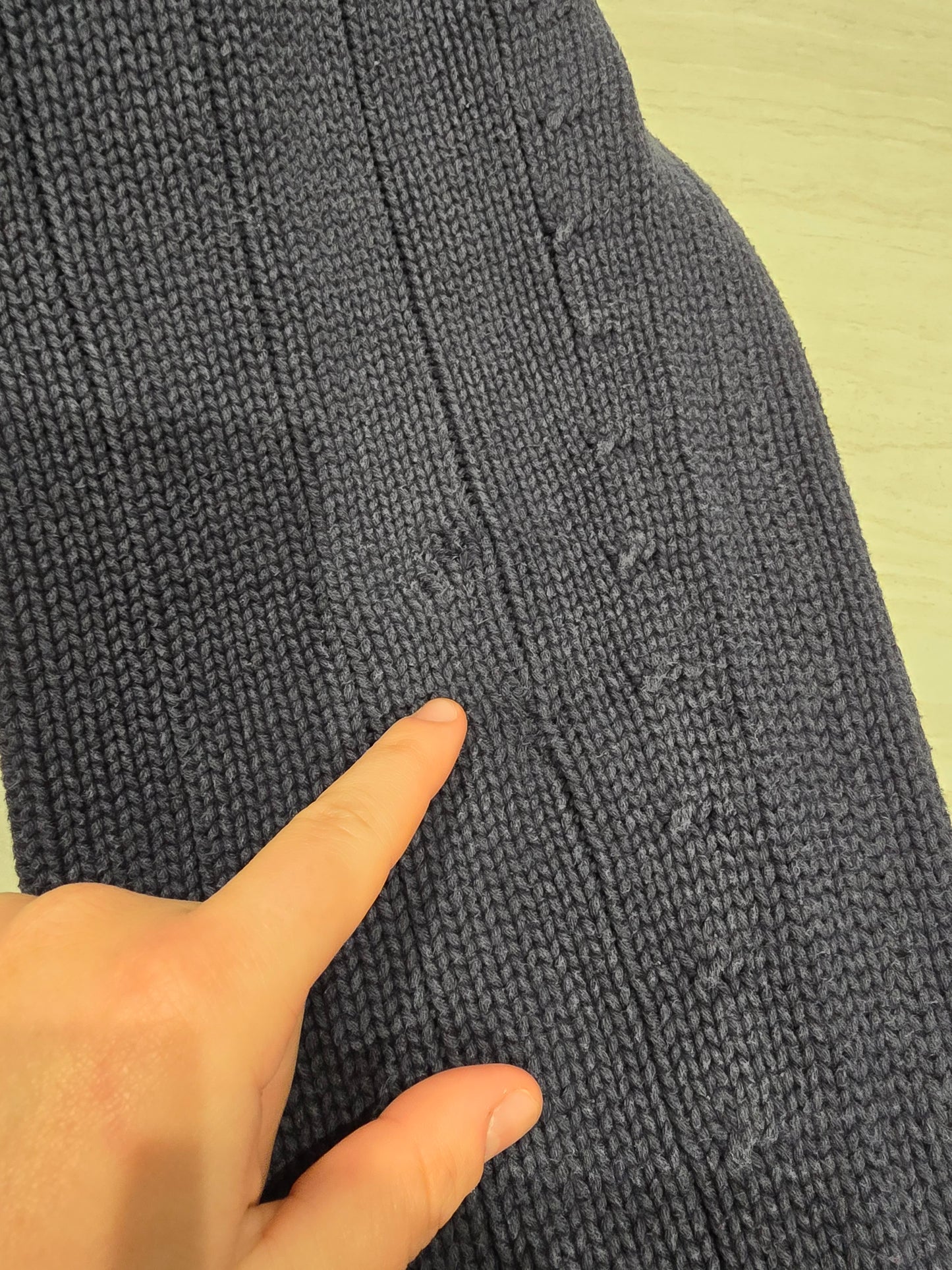 Pull camionneur en maille épaisse vintage marine - L/XL