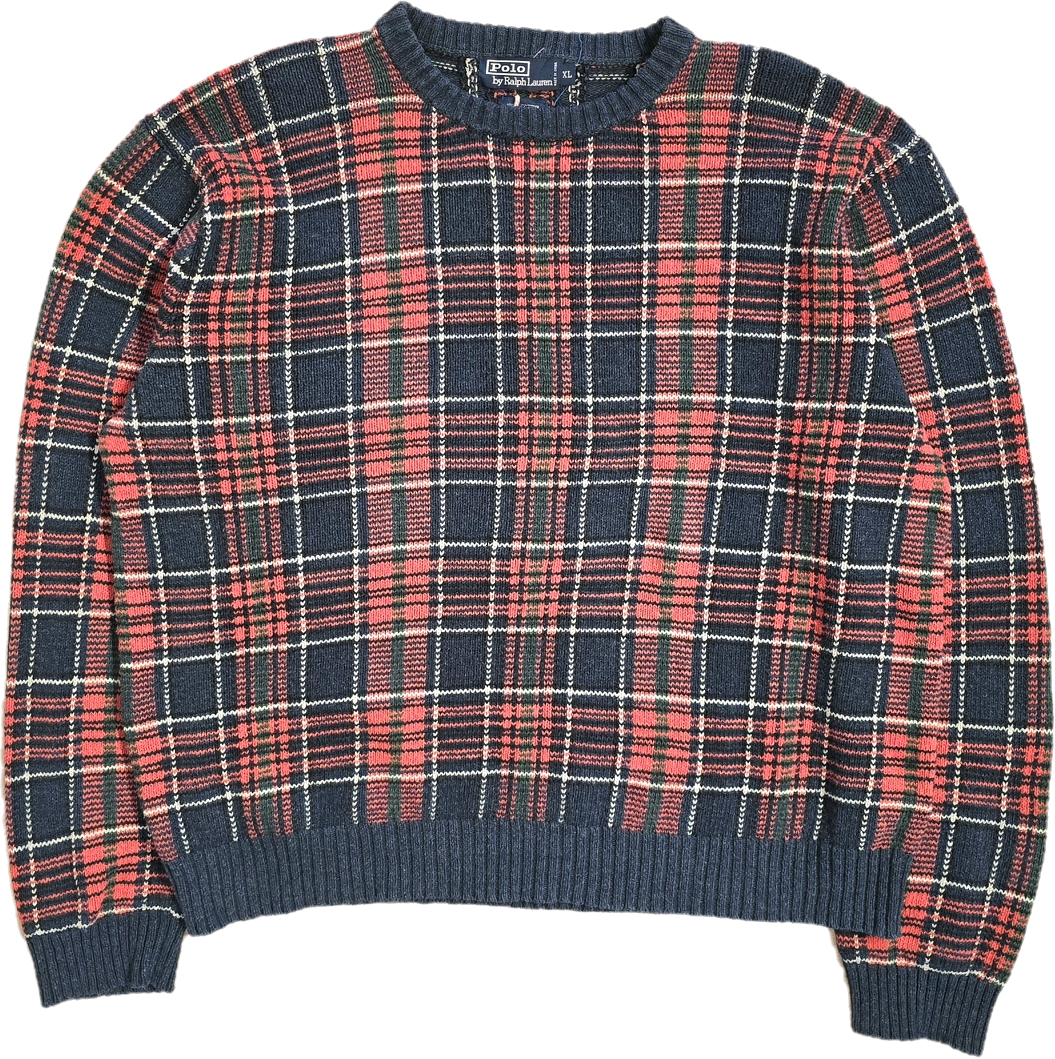 Pull en maille à carreaux - XL