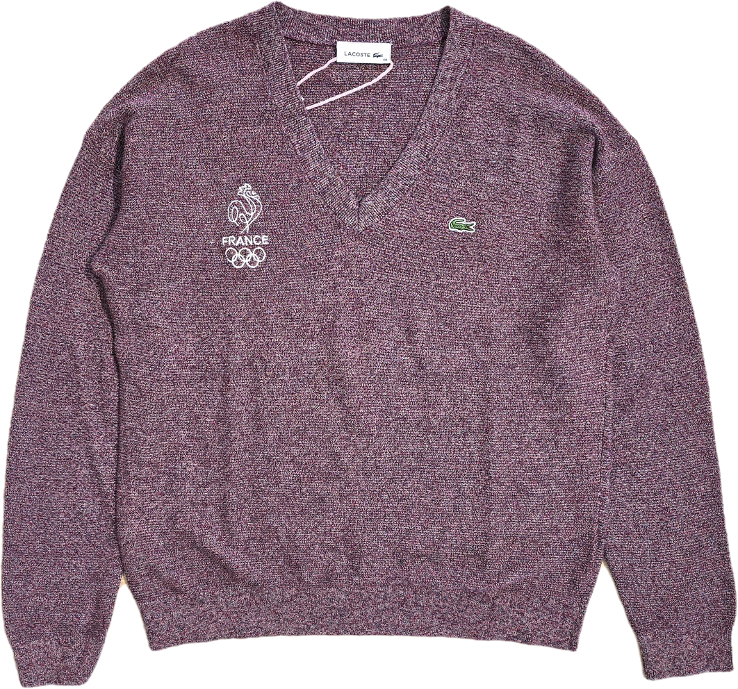 Pull col V violet édition JO 2024 - L