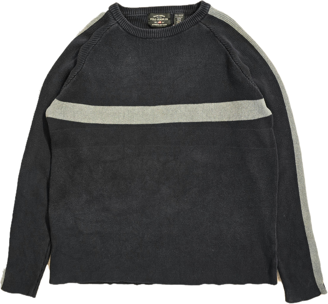 Pull col rond noir des années 80' - L