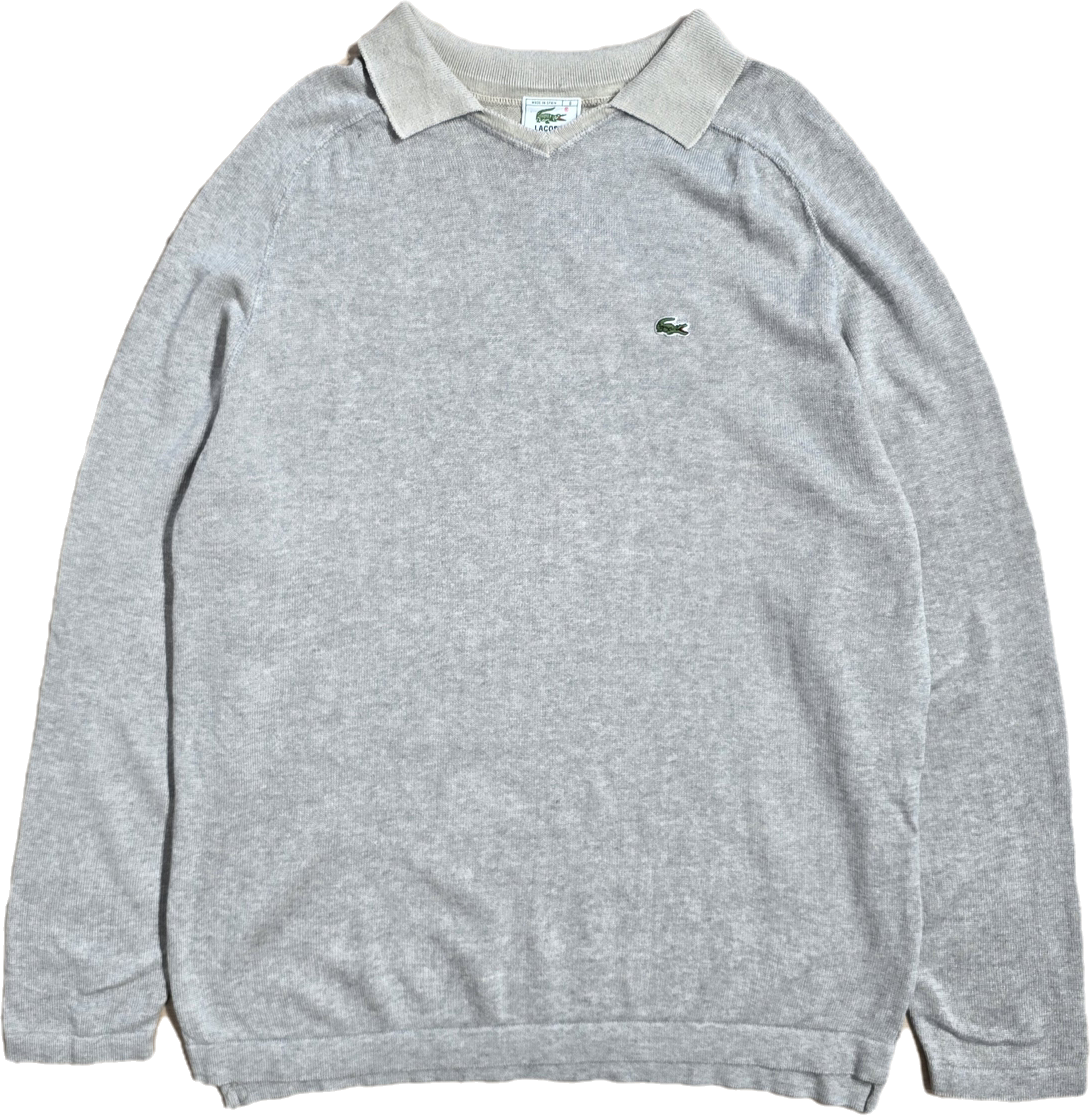 Pull gris col polo des années 80' - L/XL
