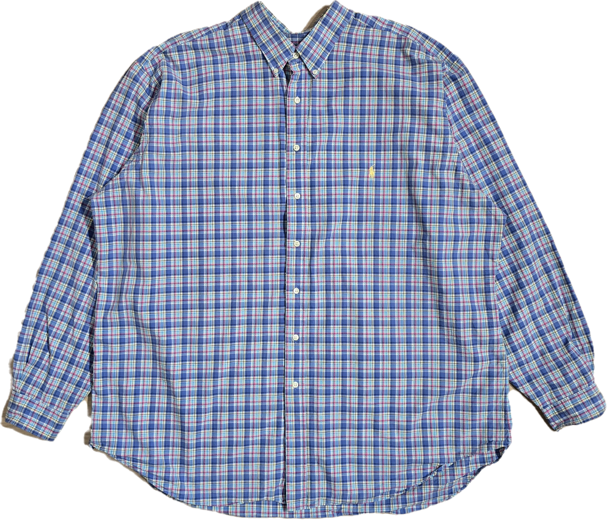Chemise en coton à carreaux multicolore - 3XL