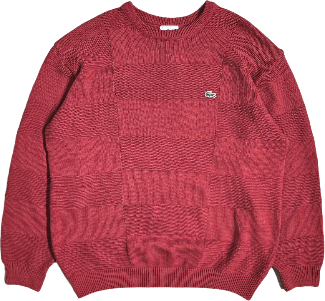 Pull col rond rouge des années 90' - XL