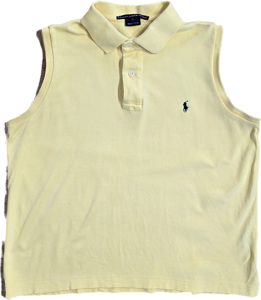 Polo débardeur en coton jaune - S/M