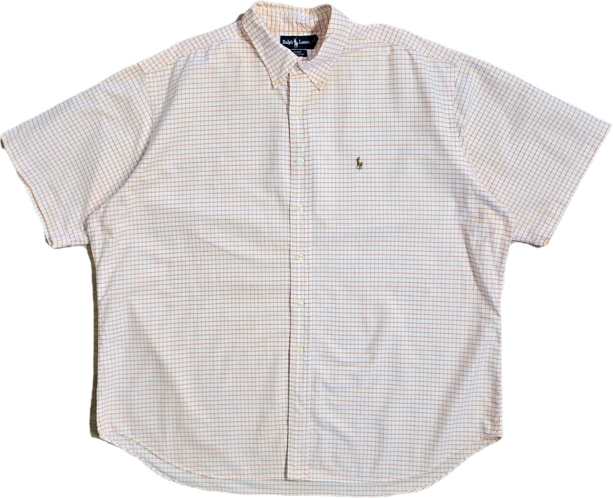 Chemise en coton à carreaux orange - XXL