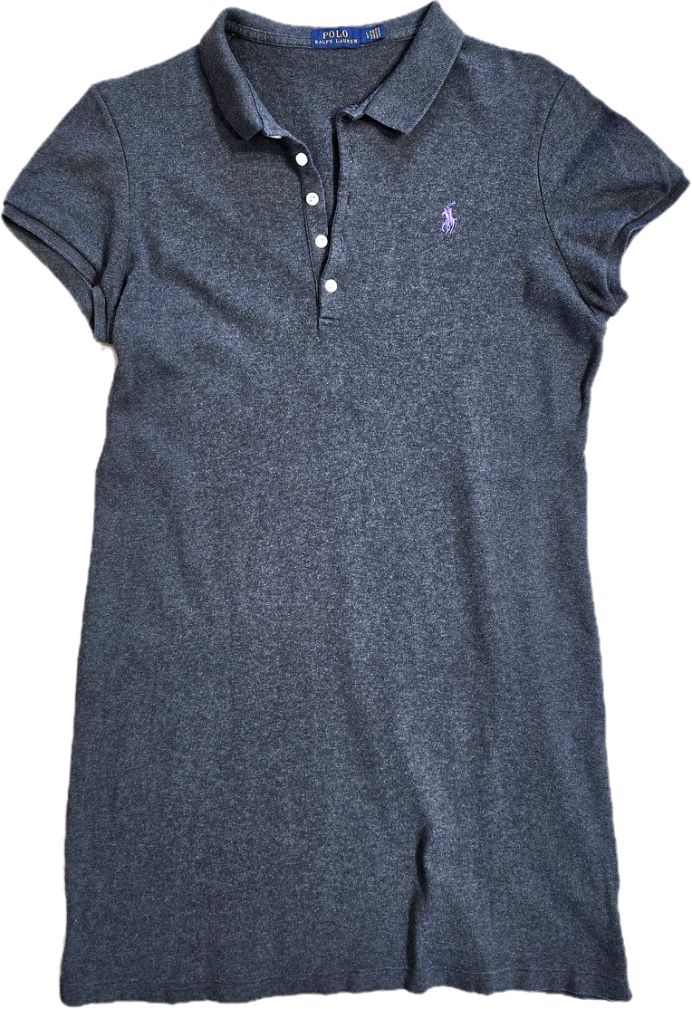 Robe polo gris foncé en coton - L