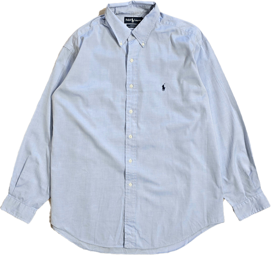 Chemise en coton unie bleu - XL