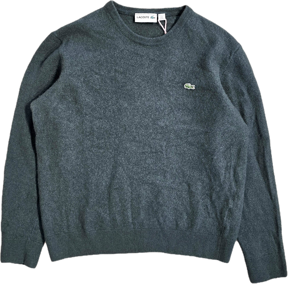Pull en laine vert foncé - S