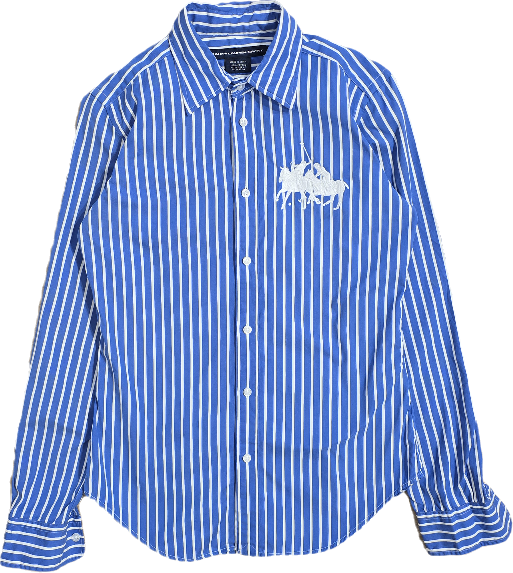 Chemise en coton bleu rayé - XS/S