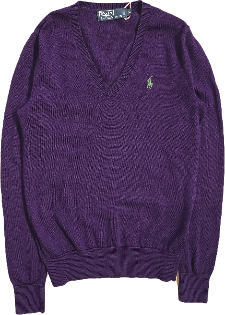 Pull léger col V violet - S