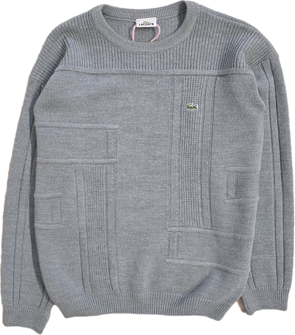 Pull col rond en maille gris vintage - M/L