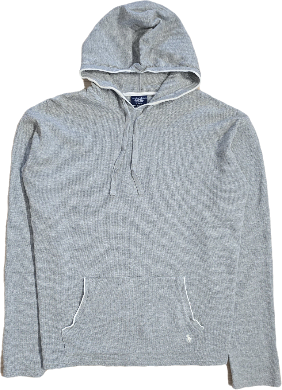 Sweat à capuche léger en coton gris - XL