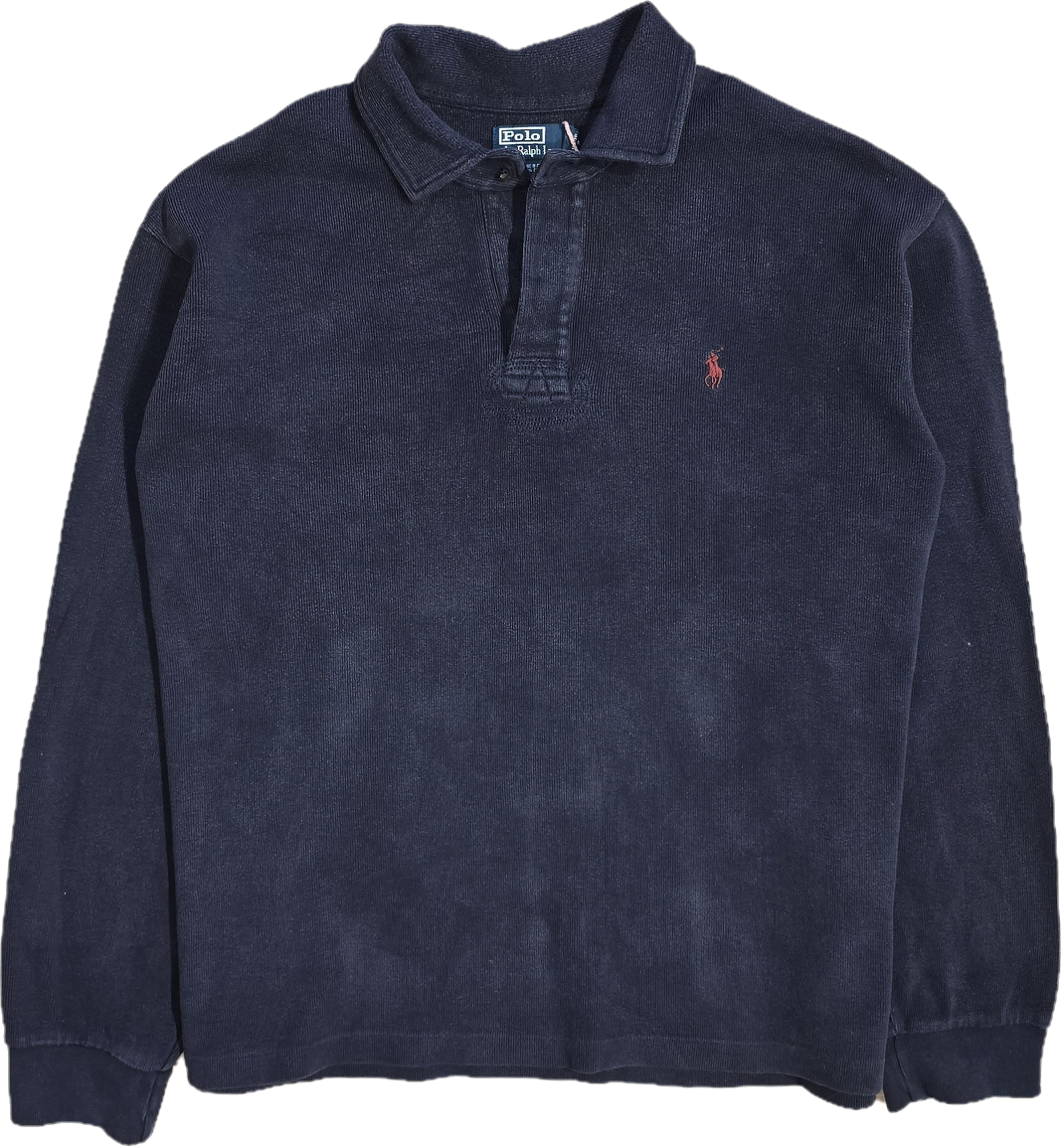 Pull col boutonné marine - XXL