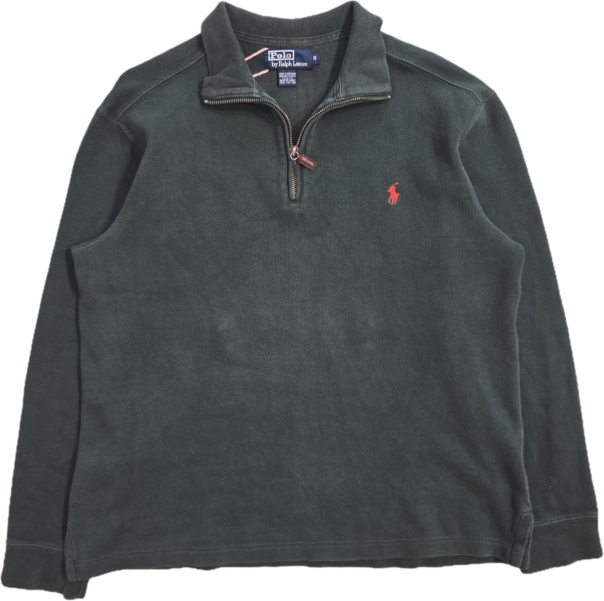 Pull camionneur en coton vert foncé - M/L