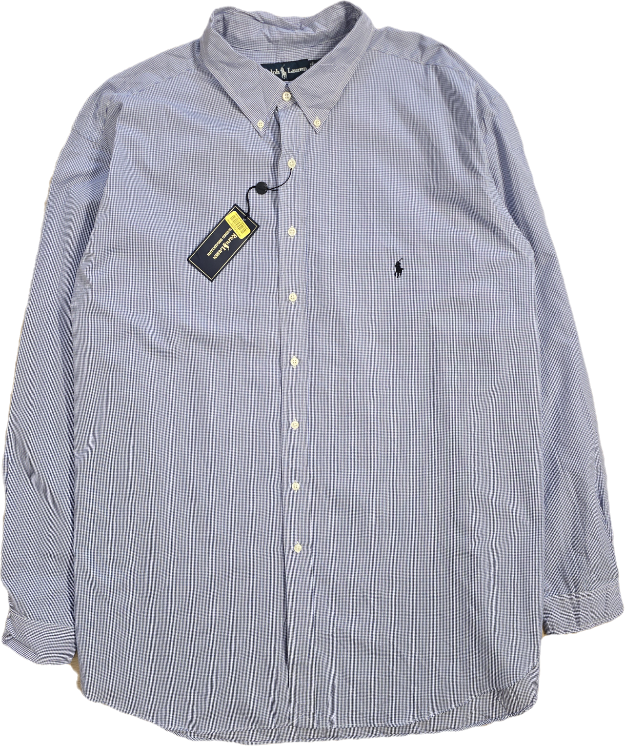 Chemise classic fit en coton à carreaux bleu - 3XL