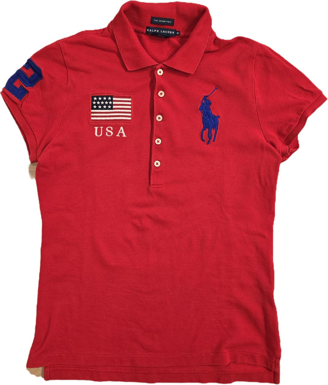 Polo en coton rouge - S