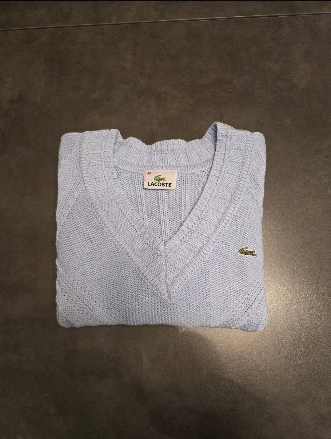 Pull col V bleu ciel des années 90' - M/38