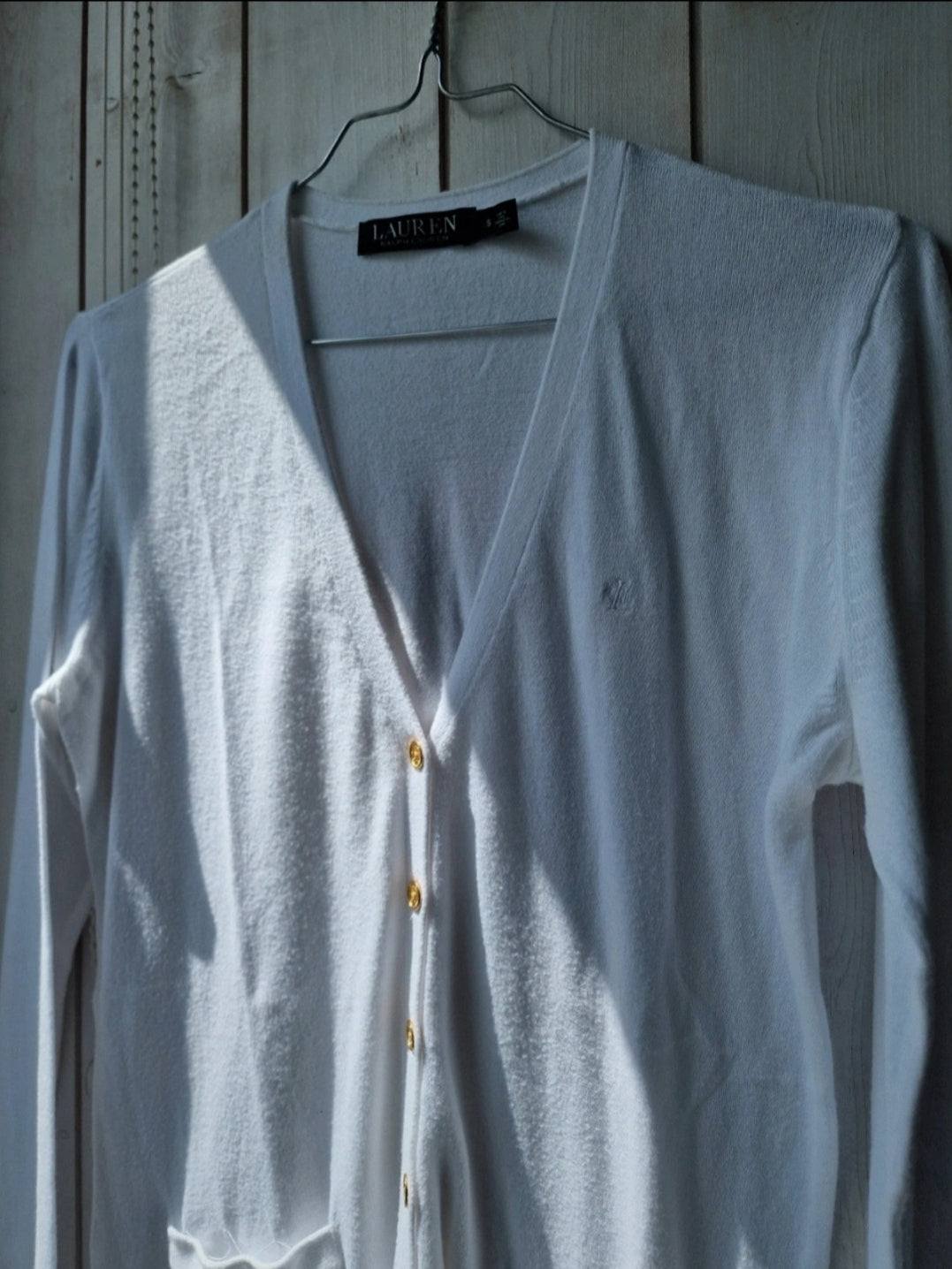 Cardigan léger blanc brodé RLR - S/36