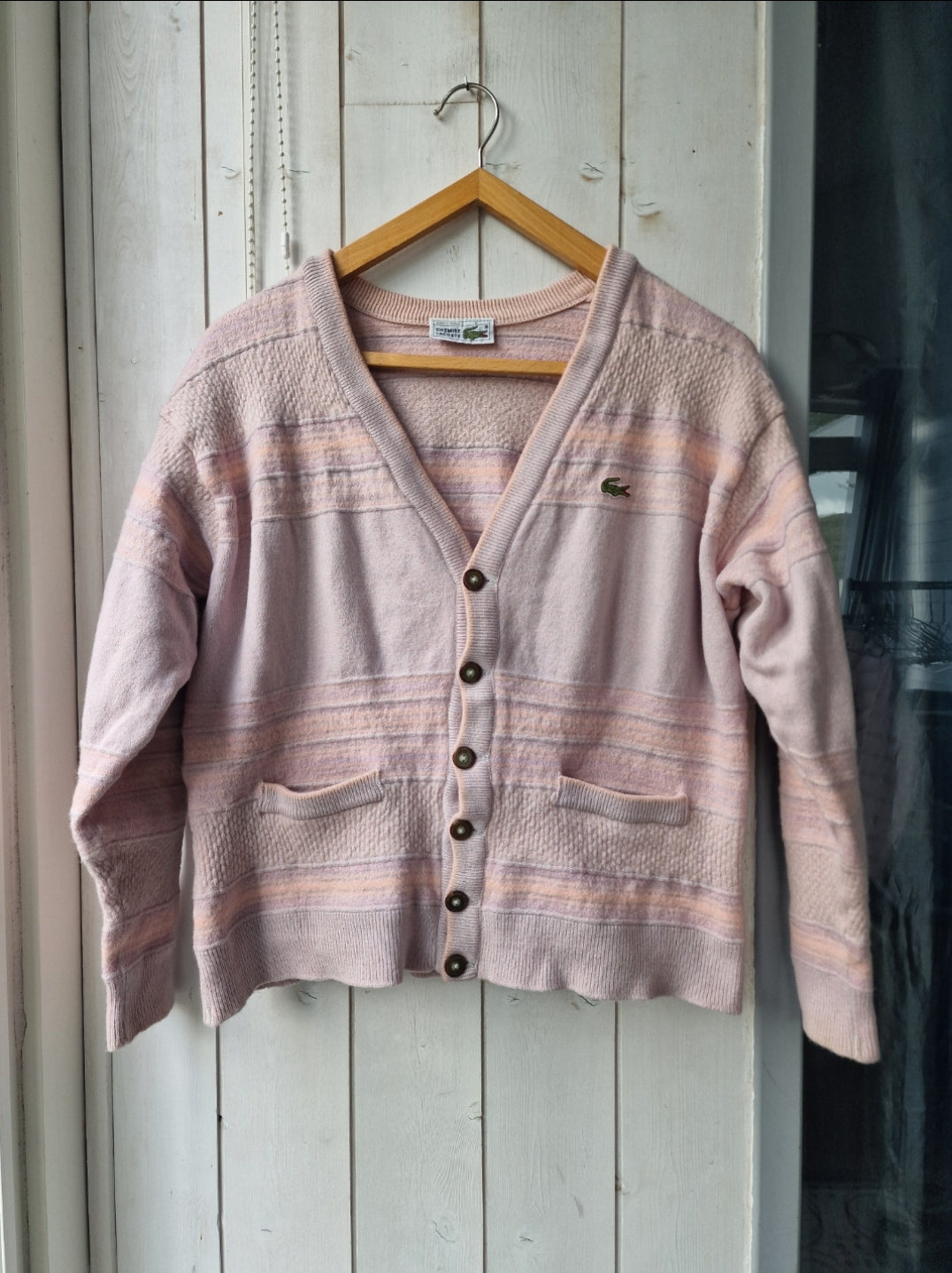 Cardigan en laine rose des années 80' - S/36