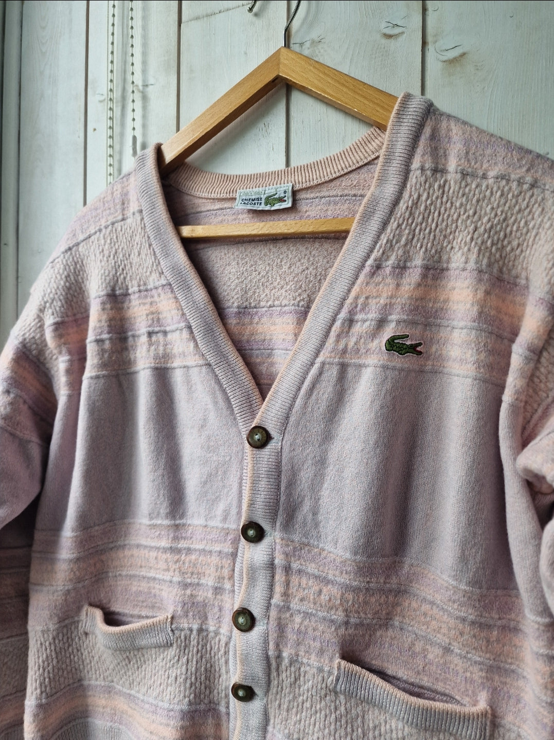 Cardigan en laine rose des années 80' - S/36