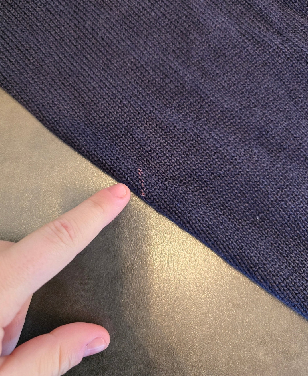 Pull en maille bleu marine col boutonné - XL femme / M homme