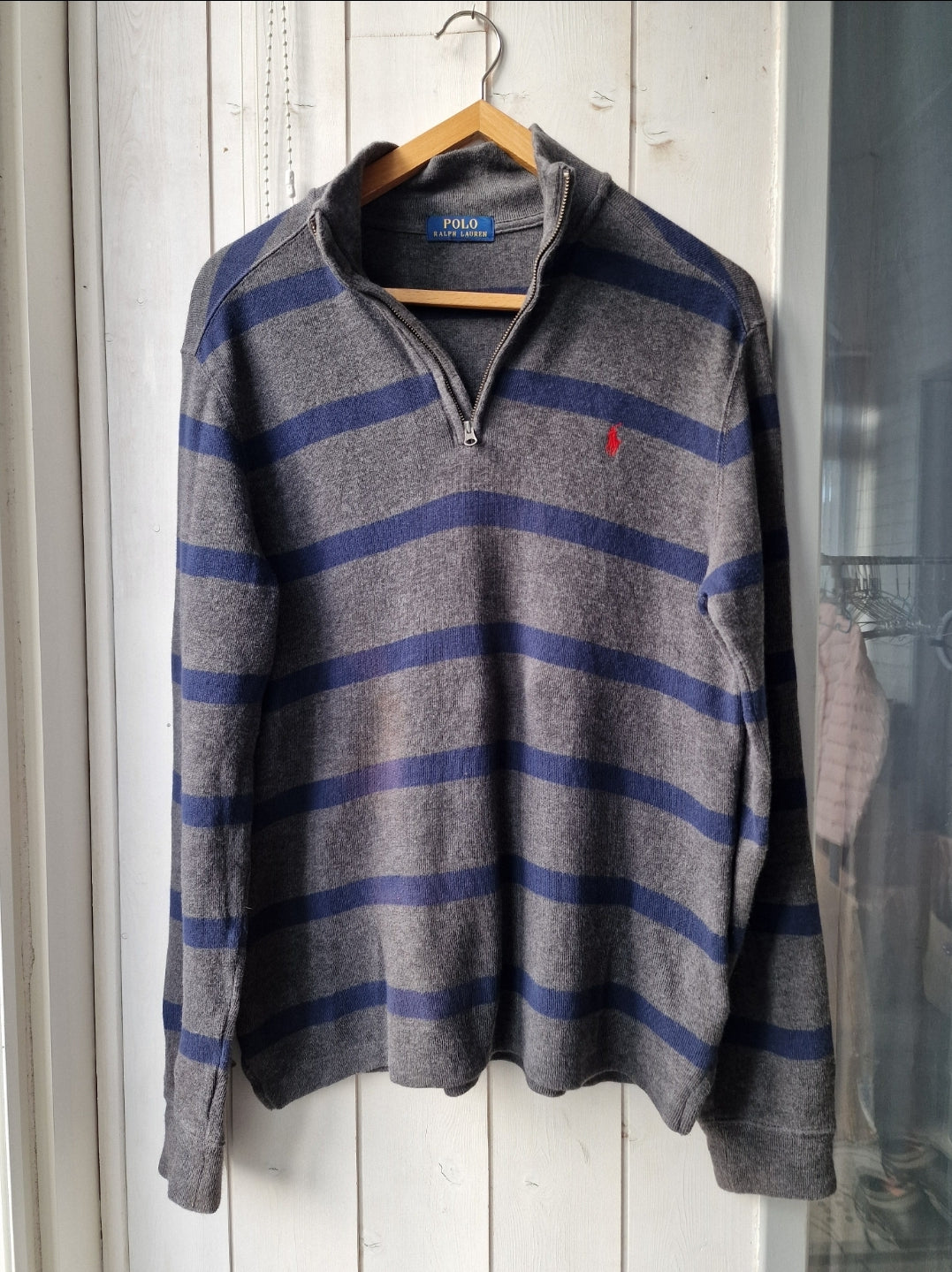 Pull camionneur gris à rayures - M femme / XS homme