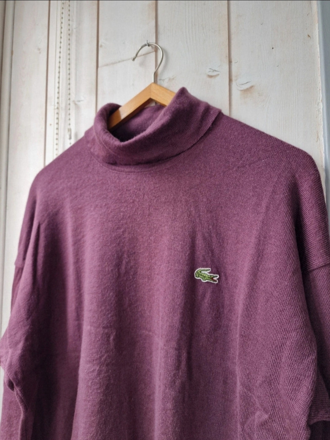 Pull col roulé prune des années 80' - M/L