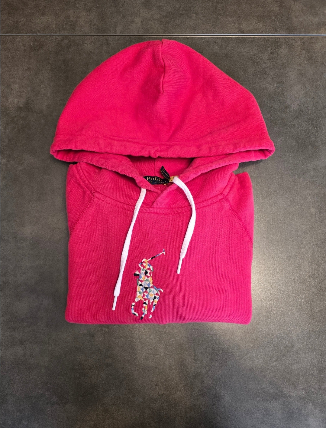 Sweat à capuche rouge big logo brodé - XS/34