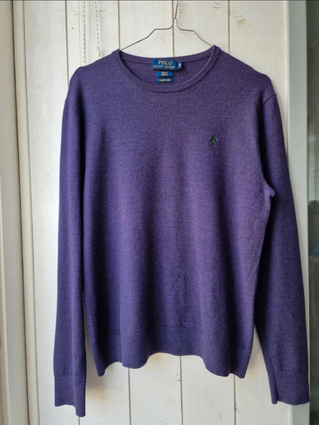 Pull col rond en laine violet - M/38